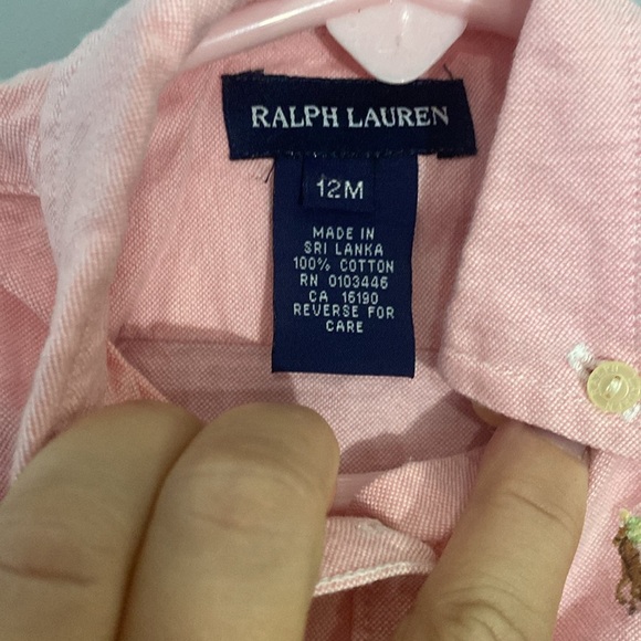 Ralph Lauren Pink Button-Up Kids Dress Size 12M - Picture 7 of 8